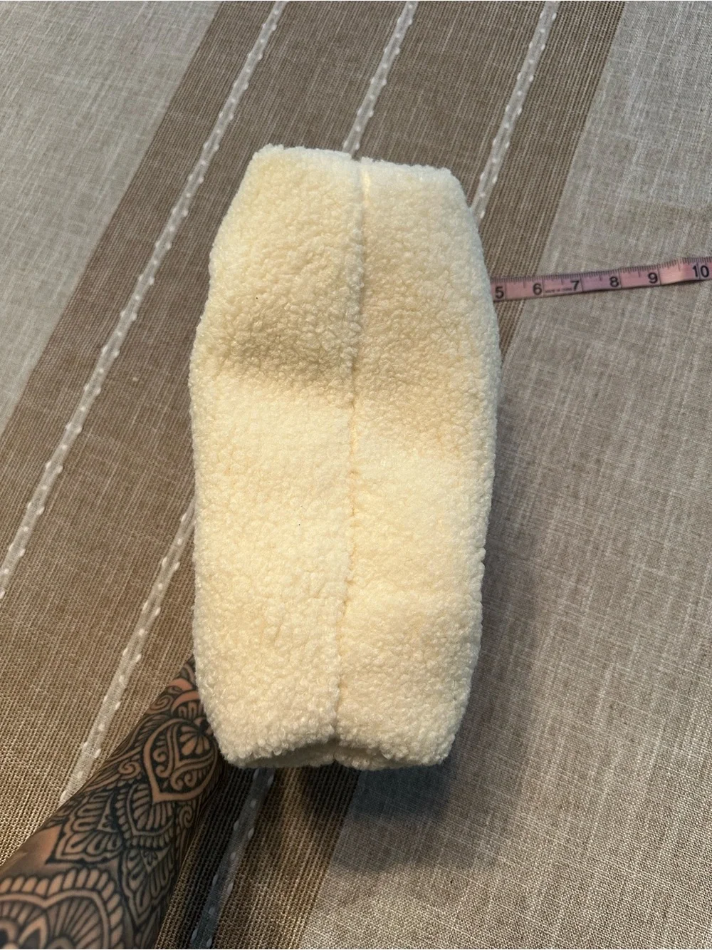 Shiraleah Sherpa clutch ivory white teddy fluffy cloud dumpling makeup pouch bag